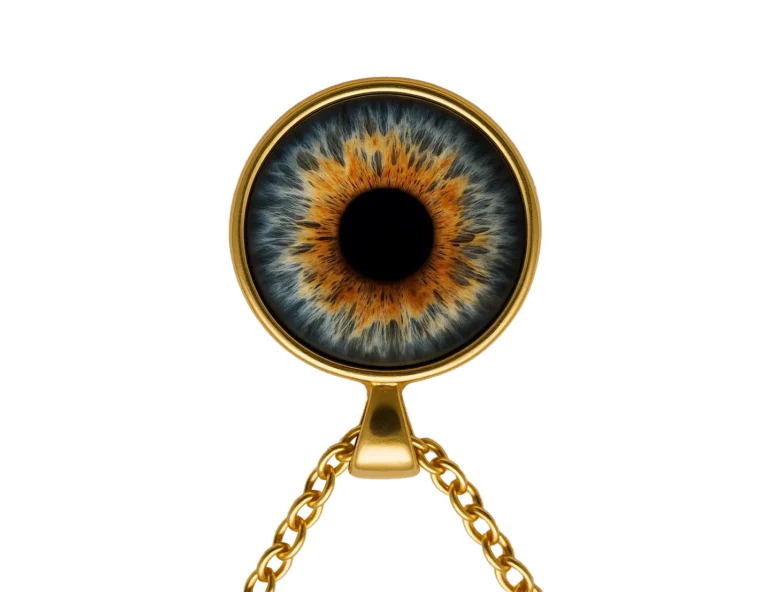 eye pupil in in a nicklace